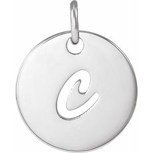 Sterling Silver Script Initial C Pendant