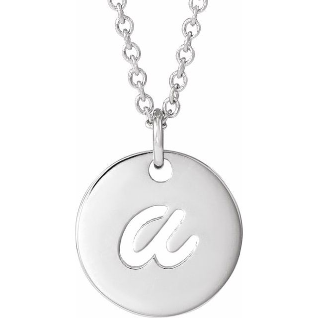 Sterling Silver Script Initial A 16-18 Necklace 