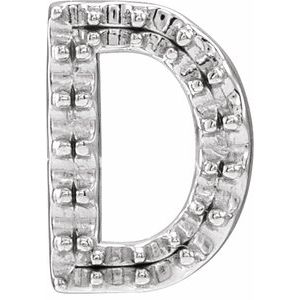 Sterling Silver Single Initial D Earring Mounting
