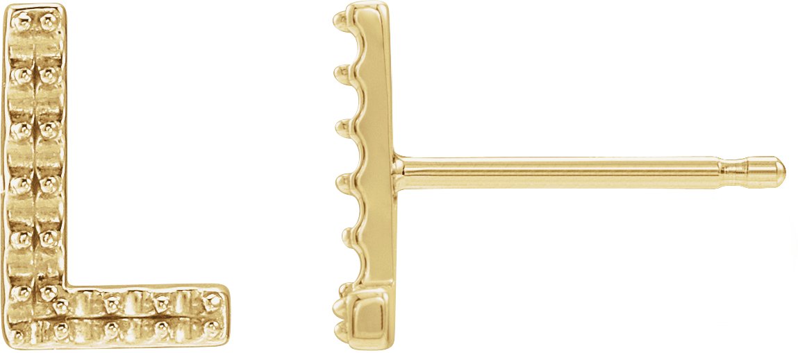 Accented Initial Stud Earrings