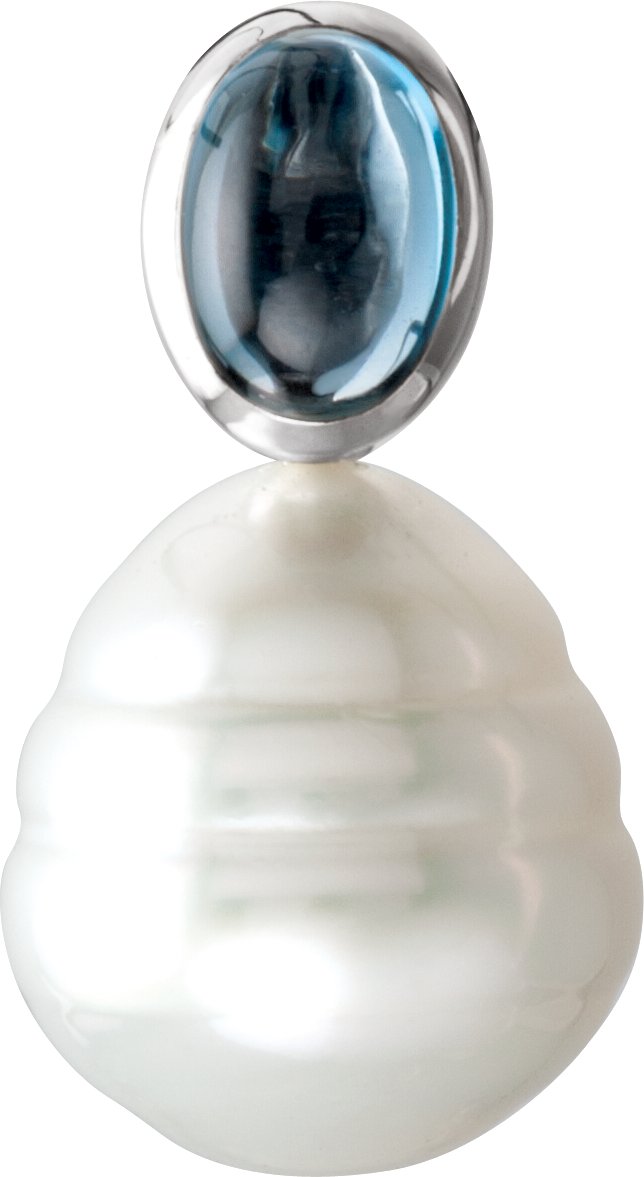 London Blue Topaz Semi-mount Pendant for Pearl