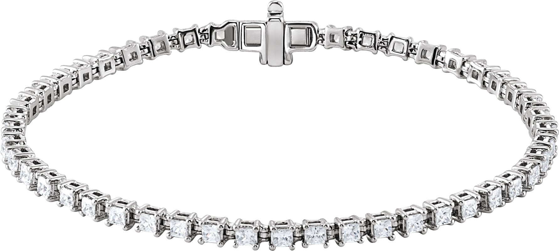 14K White 2 0.50 CTW Lab Grown Diamond 7 inch Line Bracelet Ref 20163746