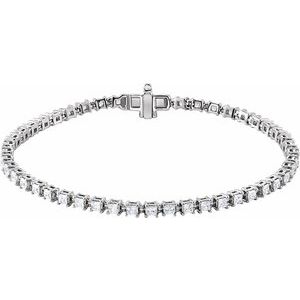 14K White 2 1/2 CTW Lab-Grown Diamond 7" Line Bracelet