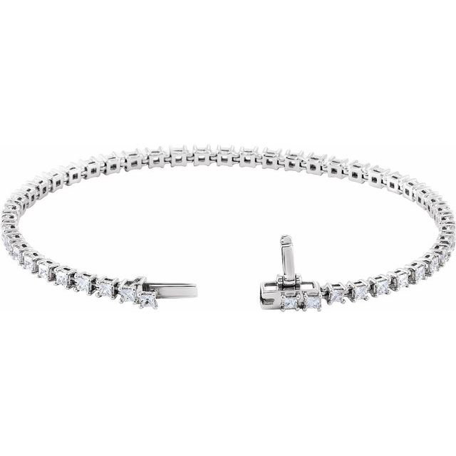 14K White 2 1/2 CTW Lab-Grown Diamond 7 Line Bracelet