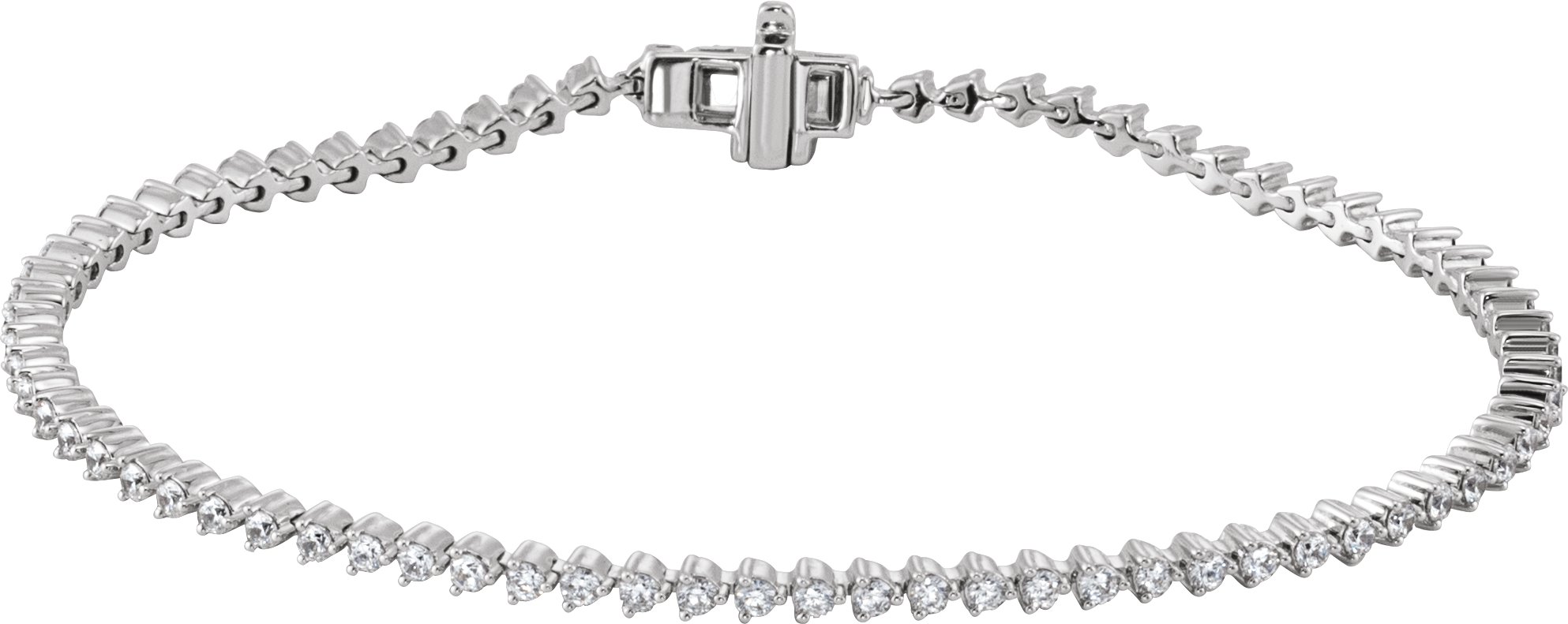 14K White 2 CTW Lab-Grown Diamond 7 1/4" Line Bracelet