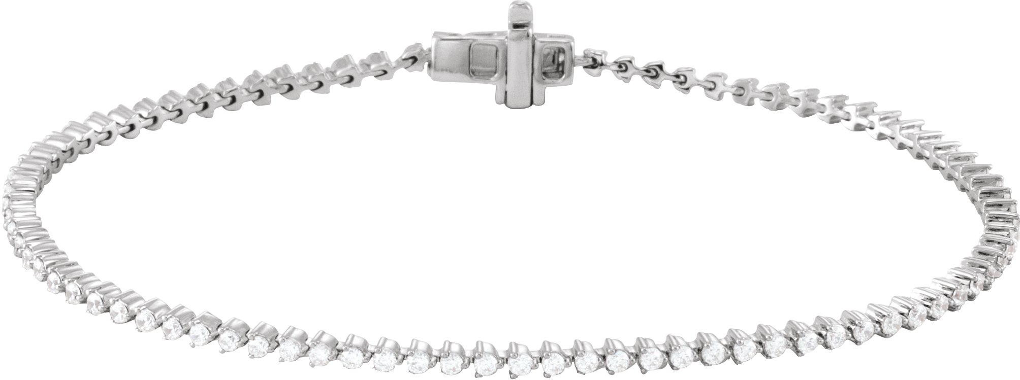 14K White 1 1/2 CTW Lab-Grown Diamond 7 1/4 Line Bracelet