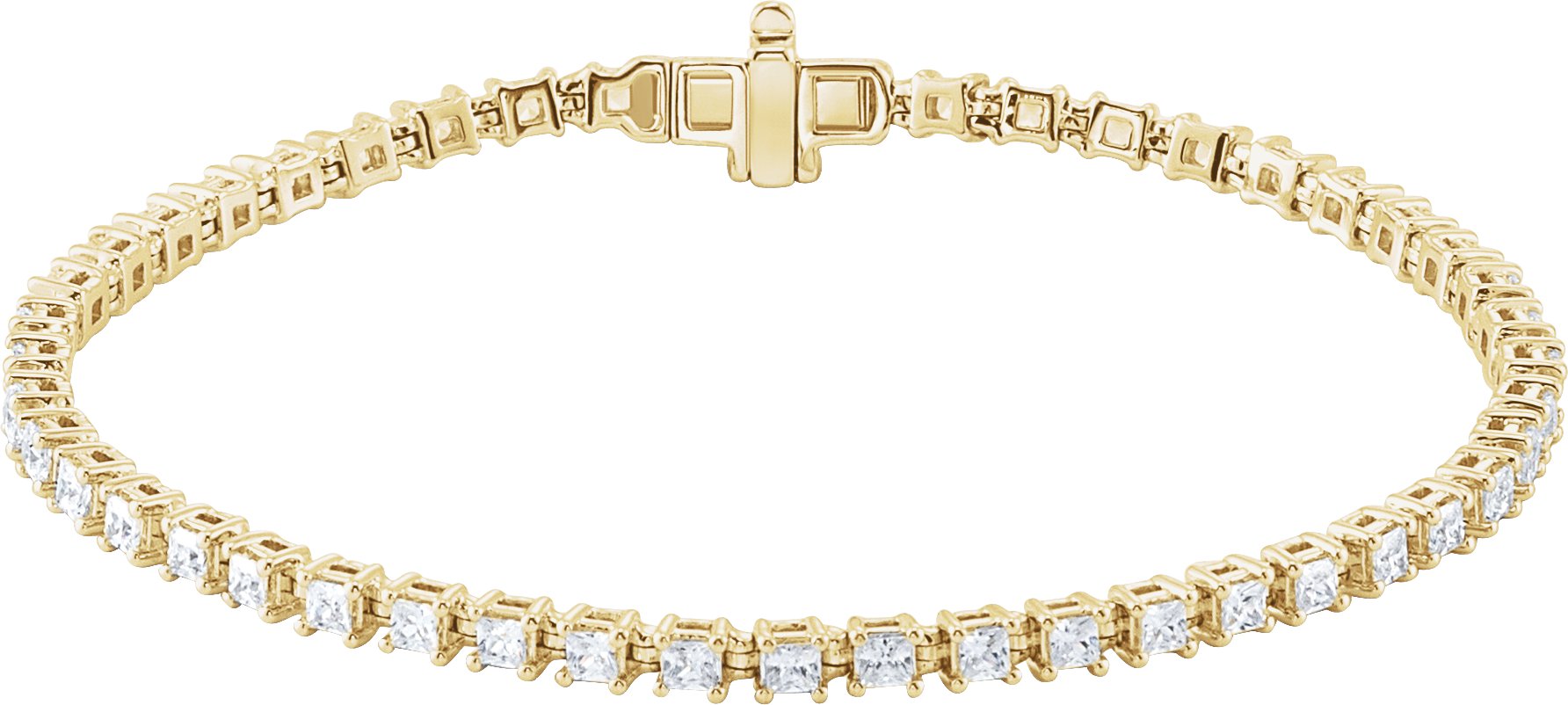 14K Yellow 2 1/2 CTW Lab-Grown Diamond 7" Line Bracelet