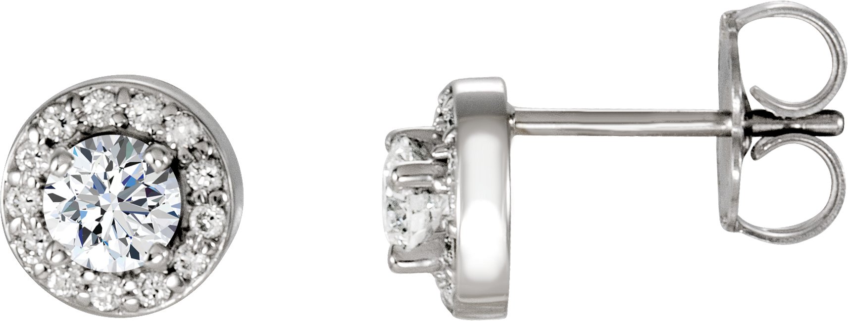 14K White 3/8 CTW Natural Diamond Halo-Style Earrings
