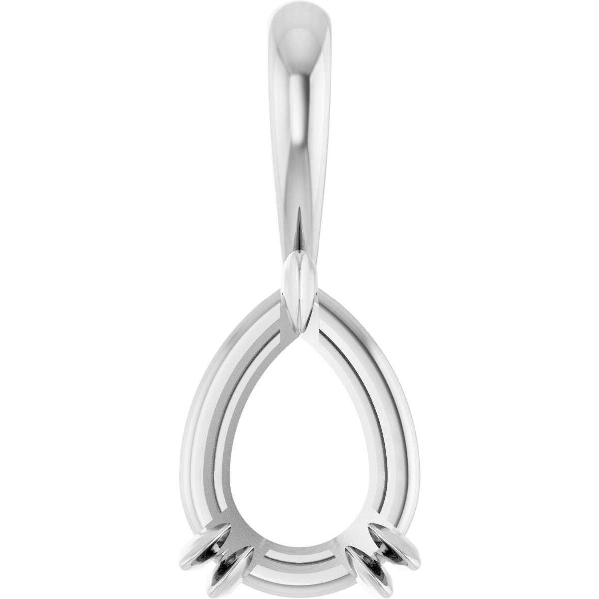 Pear 3-Prong Double-Claw Pendant