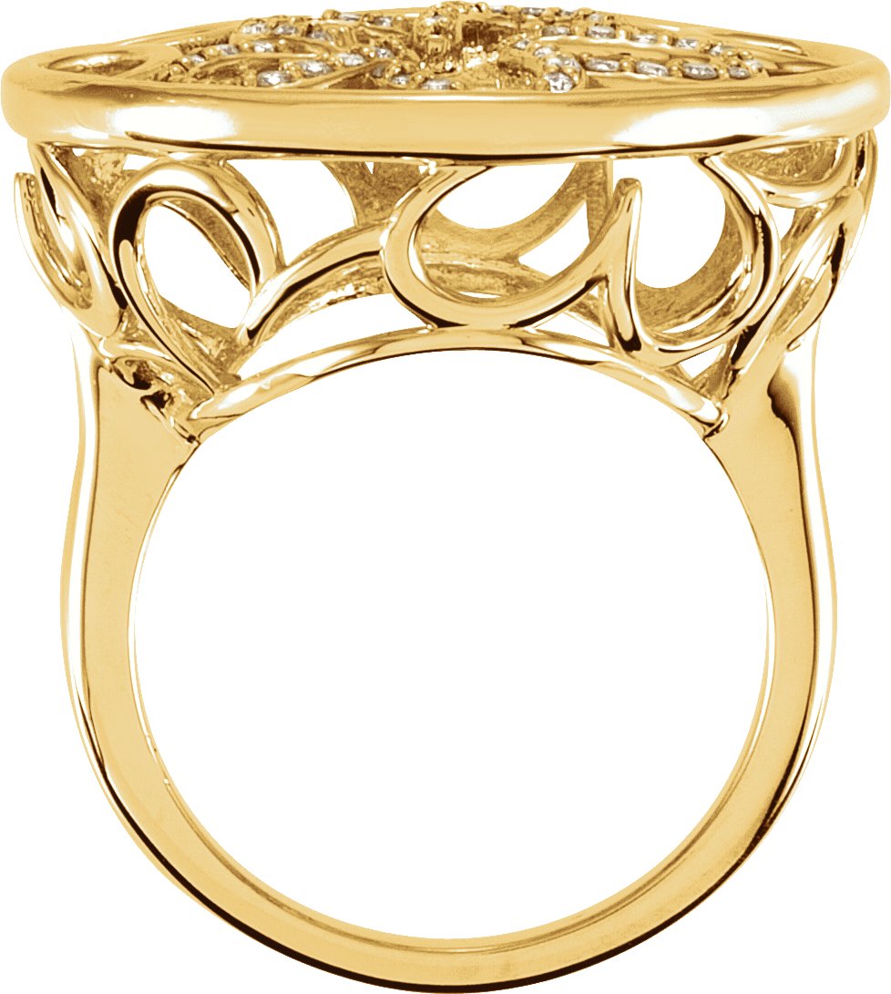 1/5 CTW Natural Diamond Floral Ring view 2