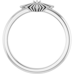 Continuum Sterling Silver 1.5 mm Round Accented Starburst Ring