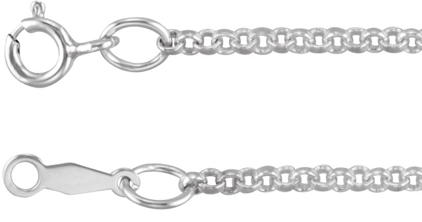 Sterling Silver 2 mm Rolo 7" Chain