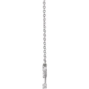 14K White 1/8 CTW Natural Diamond Cancer 16-18" Necklace