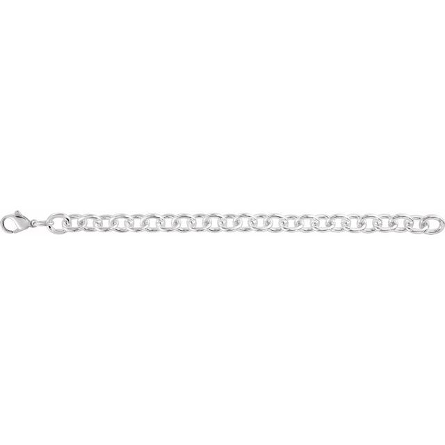 Sterling Silver 9.8 mm Cable 7 1/2 Chain