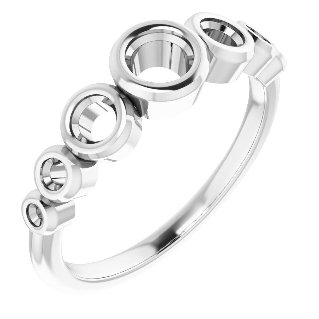 Bezel-Set Seven-Stone Engagement Ring