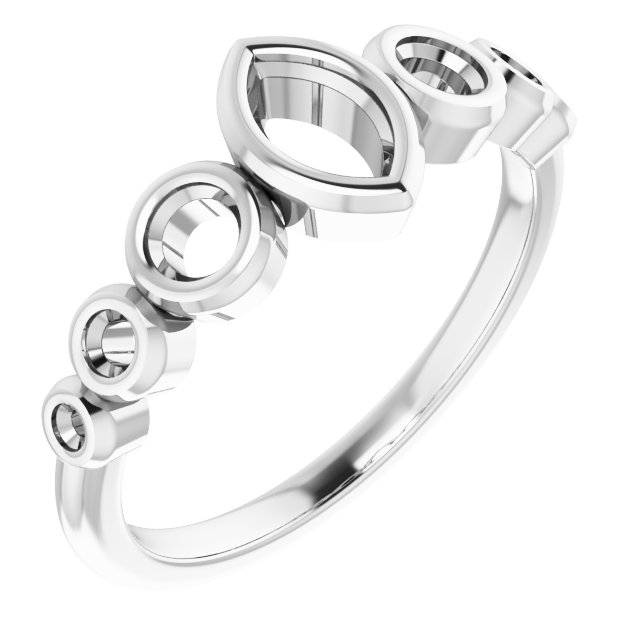 Bezel-Set Seven-Stone Engagement Ring