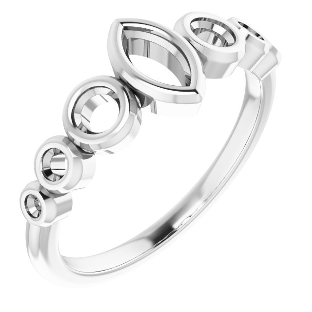 Bezel-Set Seven-Stone Engagement Ring