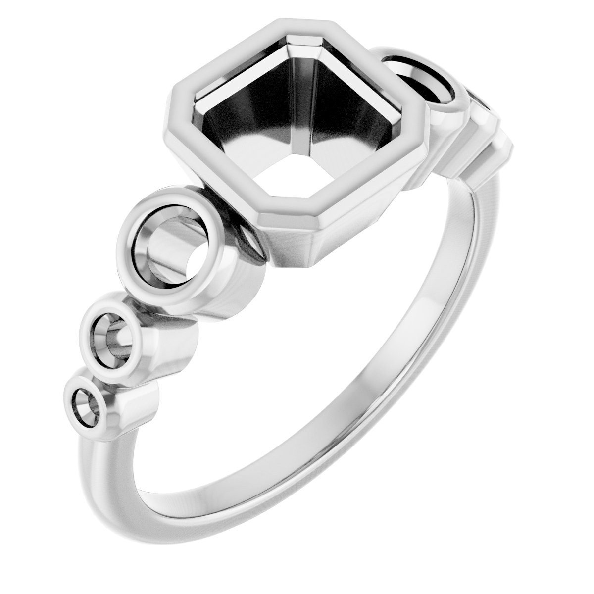 Bezel-Set Seven-Stone Engagement Ring