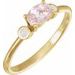 14K Yellow 6x4 mm Natural Pink Morganite & Natural White Opal Ring