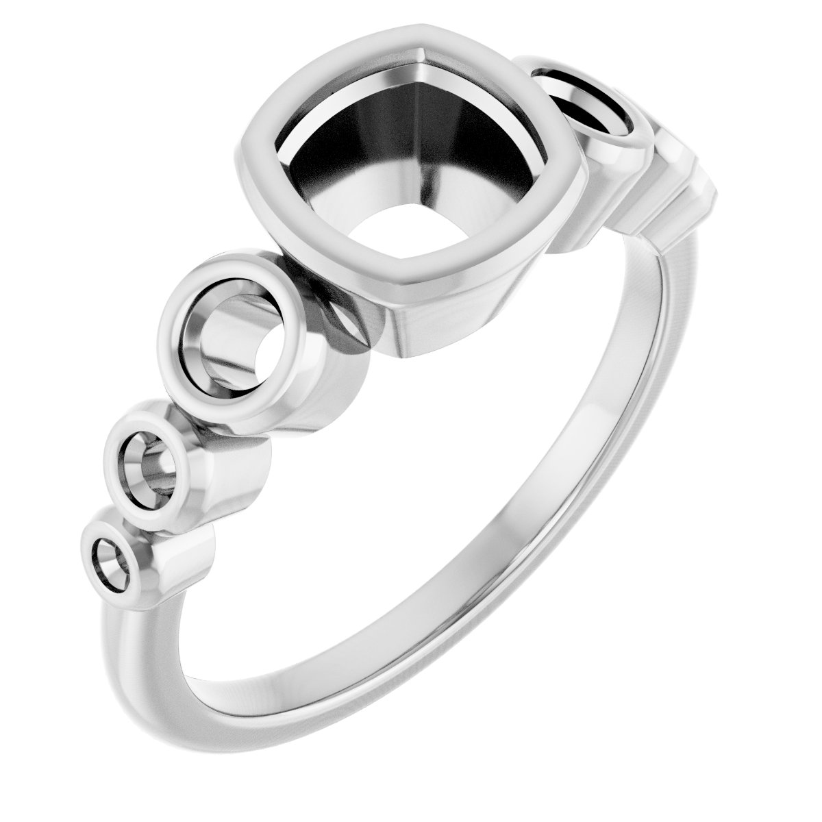 Bezel-Set Seven-Stone Engagement Ring