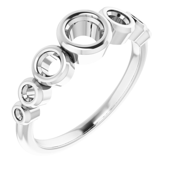 Bezel-Set Seven-Stone Engagement Ring