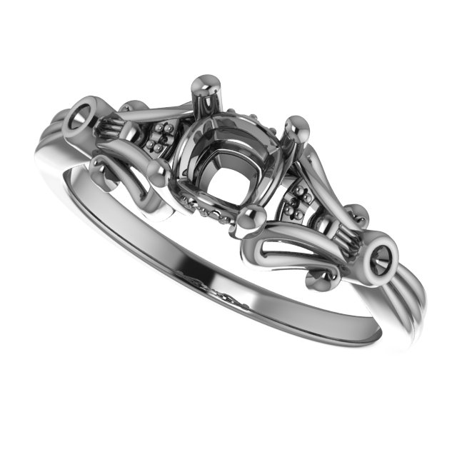 10x8 mm Emerald Ring Mounting view 5
