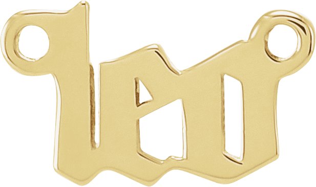 18K Yellow Gothic Leo Zodiac Necklace Center