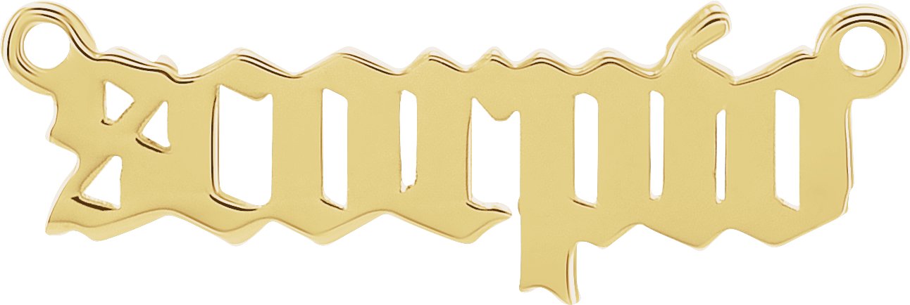 18K Yellow Gothic Scorpio Zodiac Necklace Center