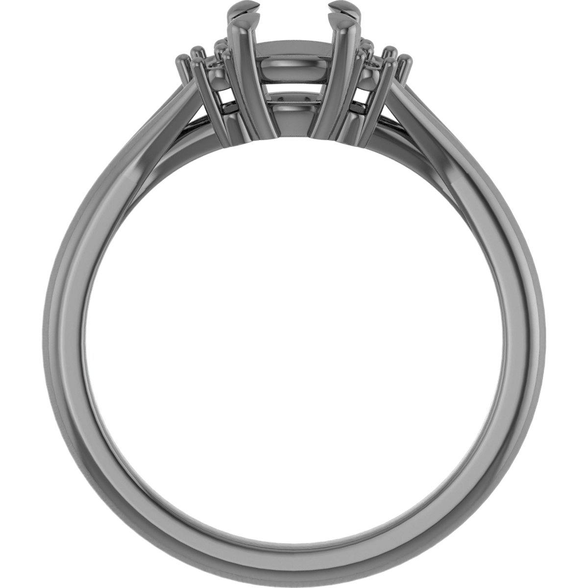 8x6 mm Emerald Engagement Ring Mounting view 2