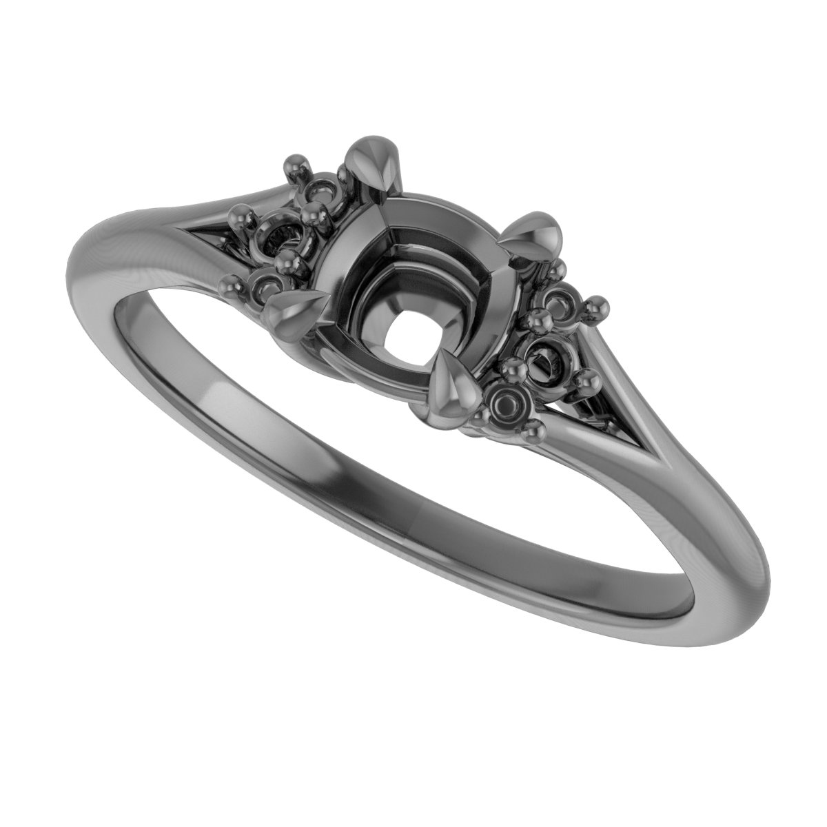 8x6 mm Emerald Engagement Ring Mounting view 5