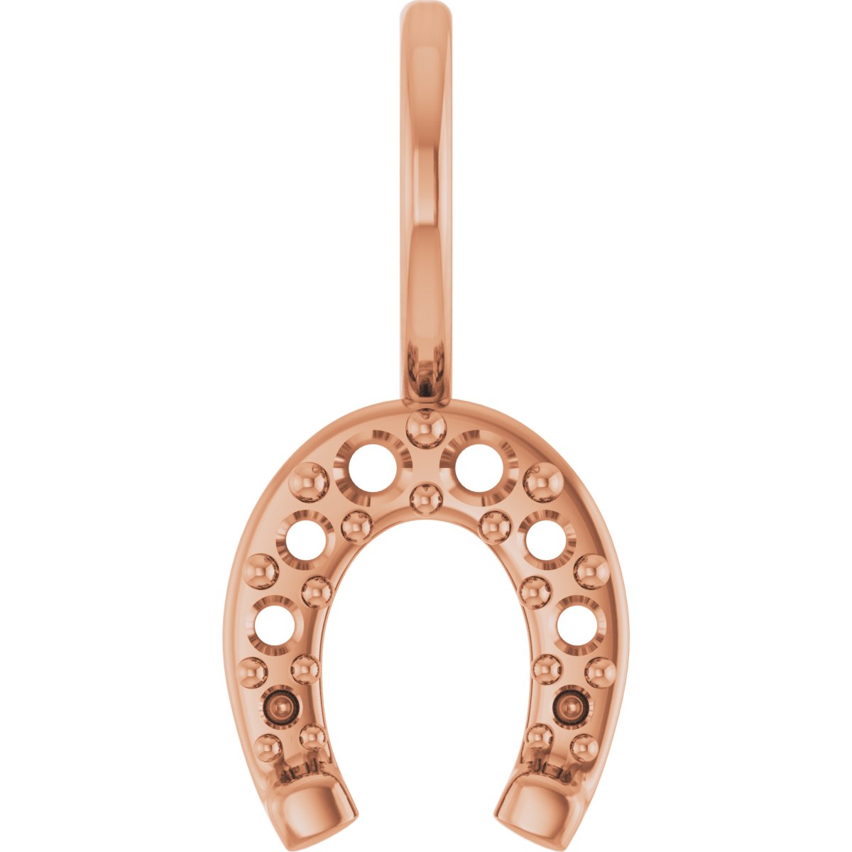 14K Rose Accented Horseshoe Pendant Mounting