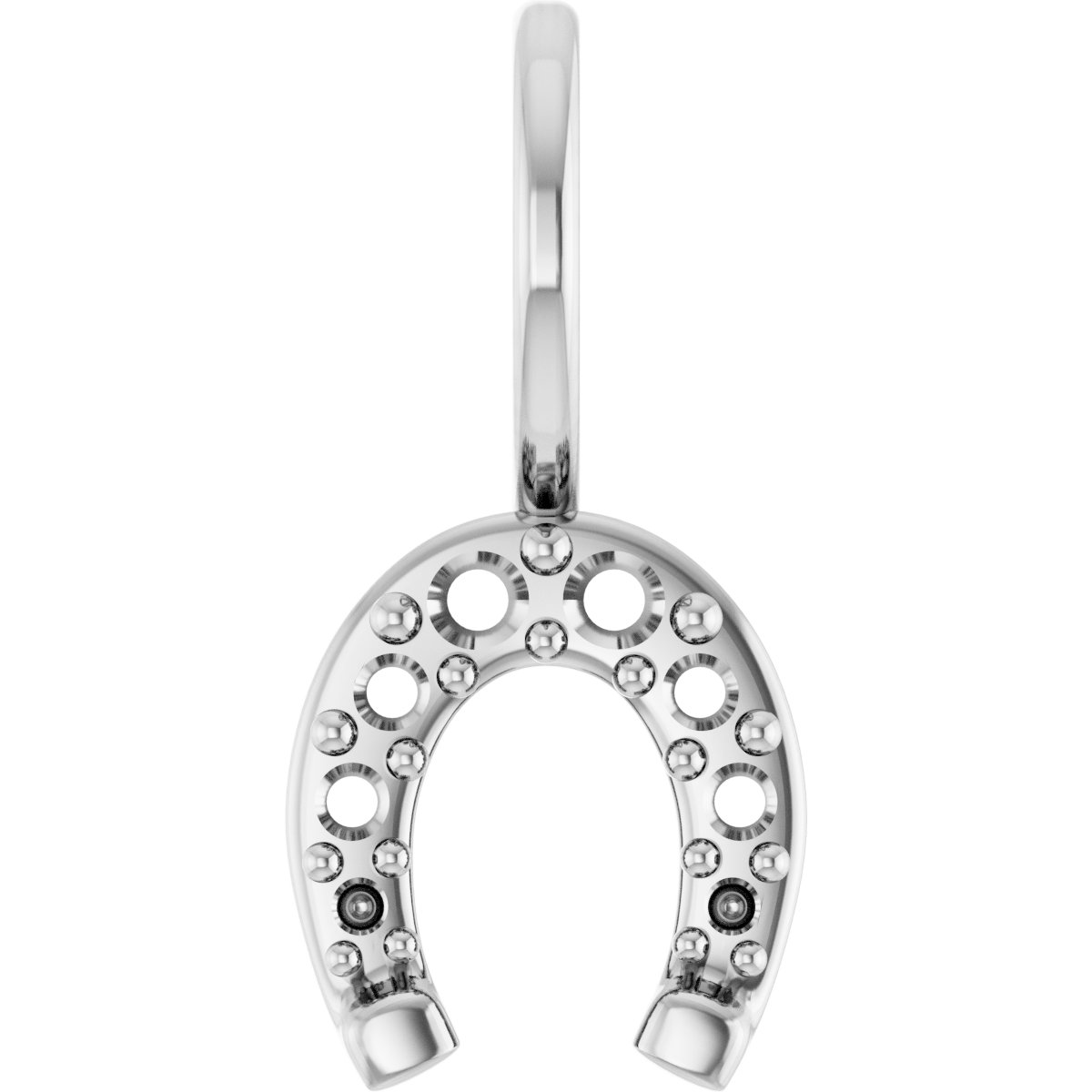 18K Palladium White Accented Horseshoe Pendant Mounting