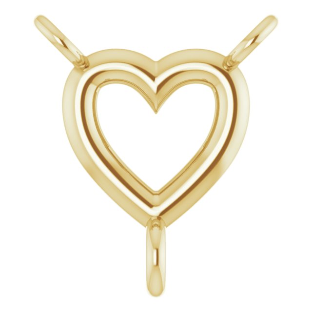 18K Yellow Heart Necklace Center