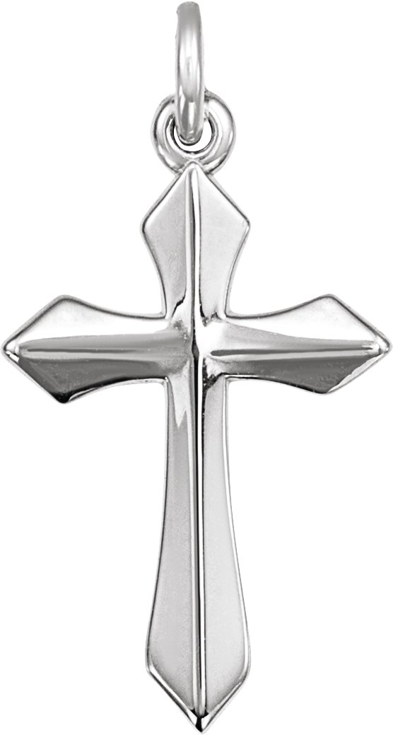 14K White Cross Pendant