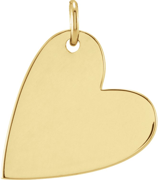 14K Yellow Engravable Sideways Heart Pendant