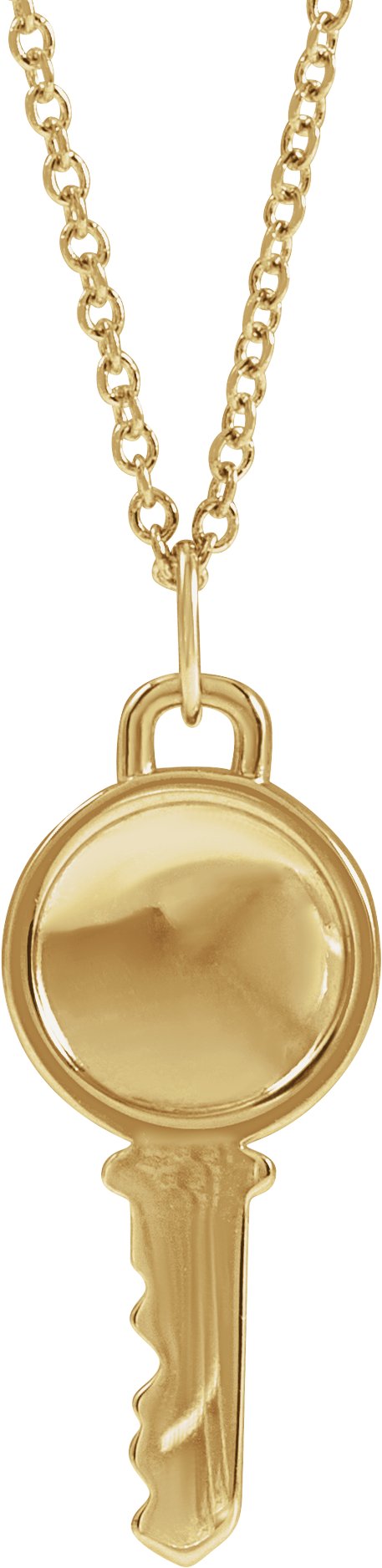 14K Yellow Engravable Key 16-18 Necklace