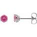 Platinum 4 mm Natural Pink Spinel Earrings