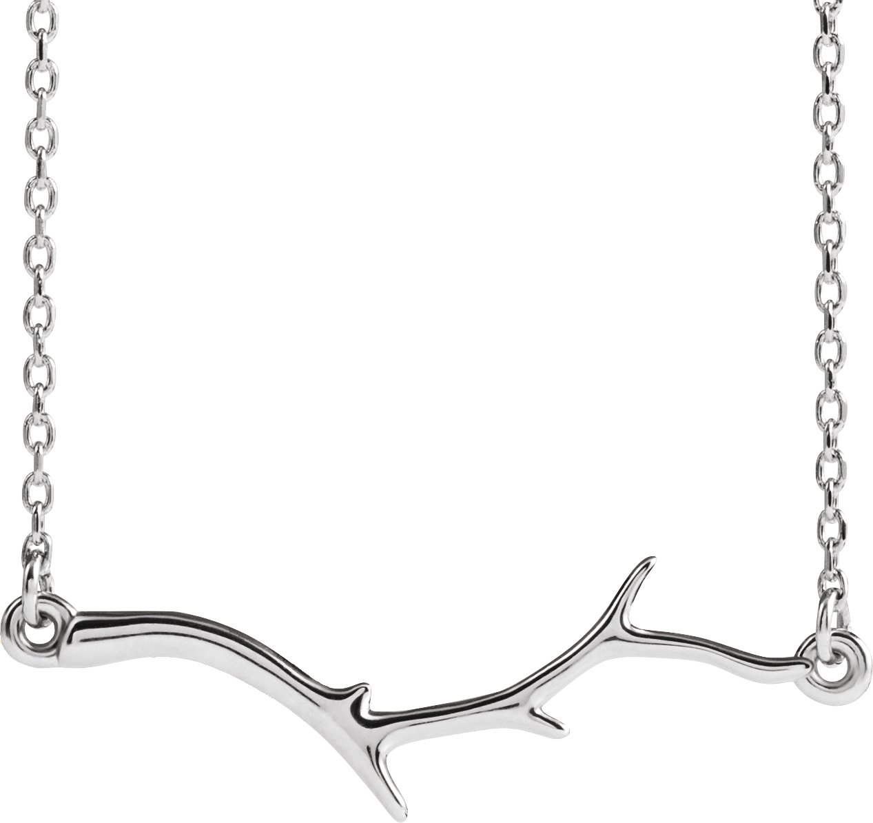 Sterling Silver Branch Bar 16-18" Necklace