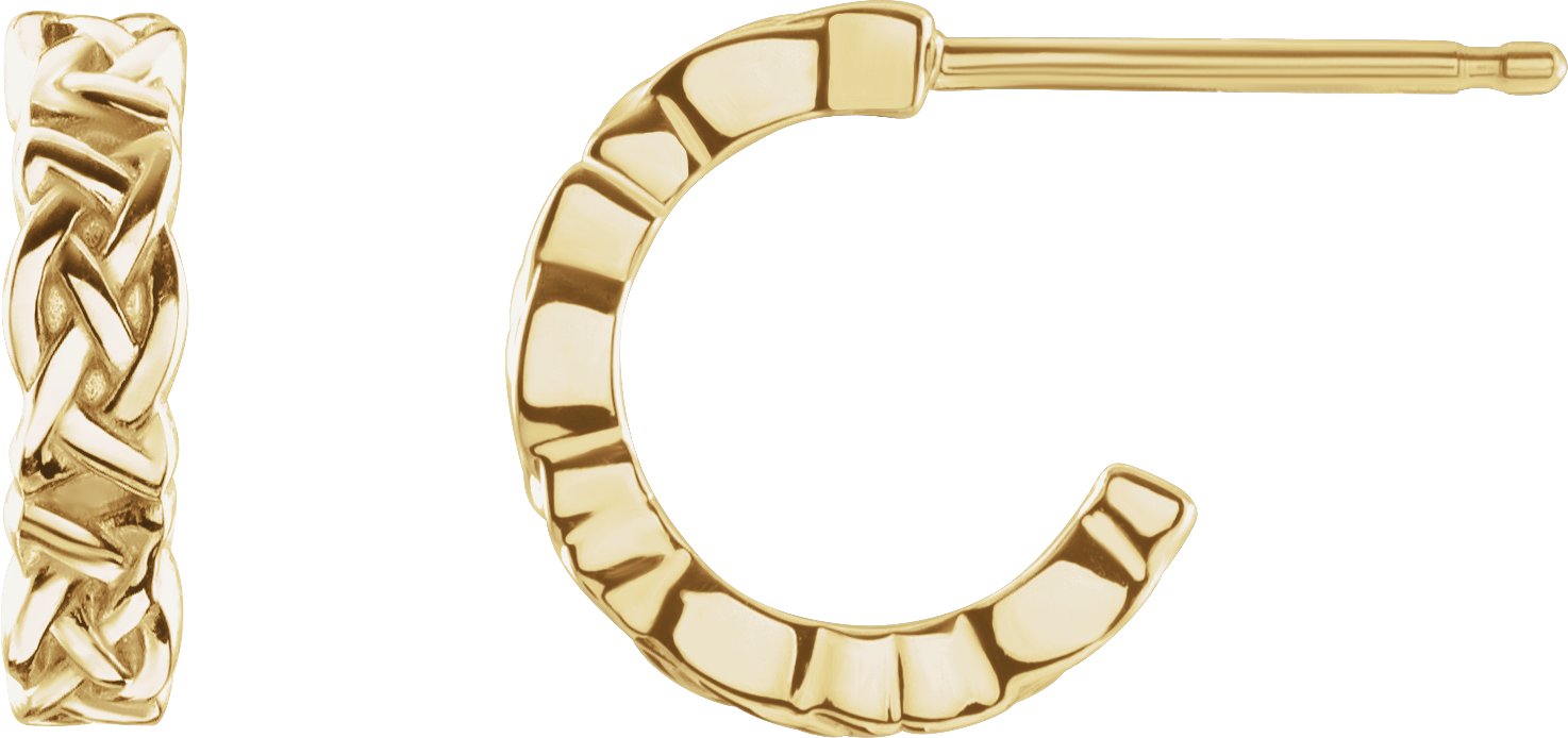 14K Yellow Celtic-Inspired 10.25 mm Hoop Earring