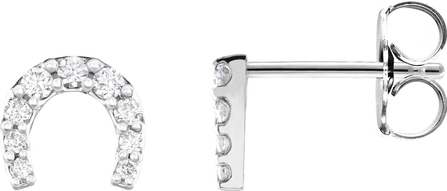 Platinum 1/6 CTW Natural Diamond Horseshoe Earrings
