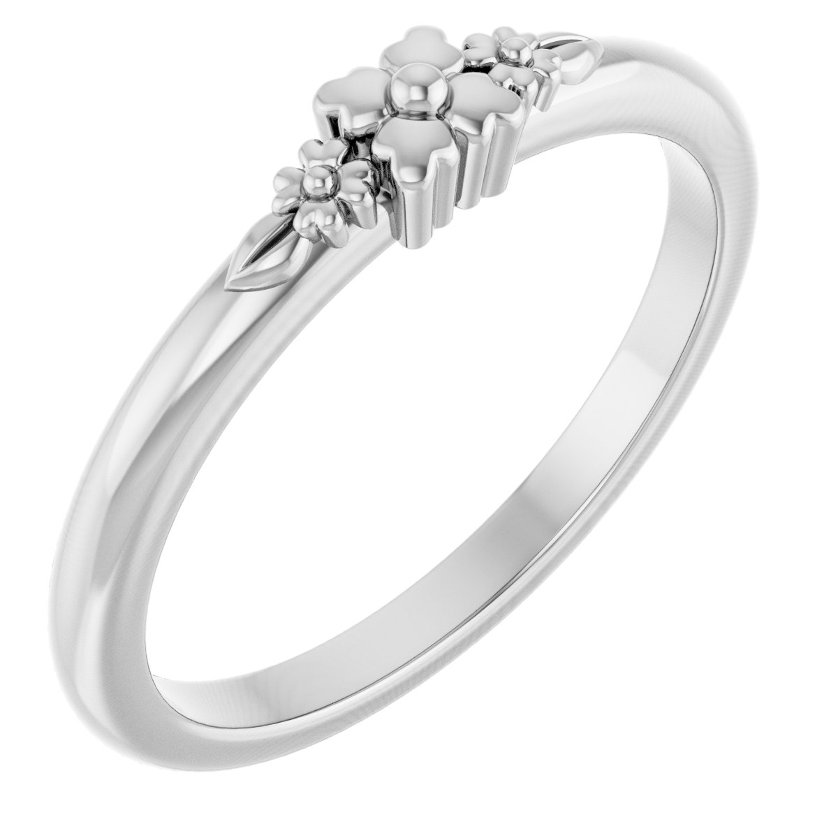 Sterling Silver Floral Stackable Ring