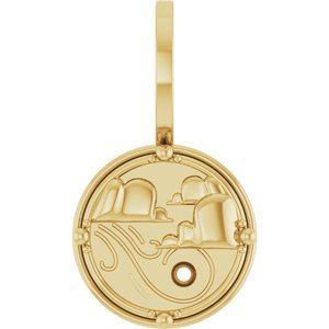 14K Yellow 1.5 mm Round Accented Air Element Pendant Mounting