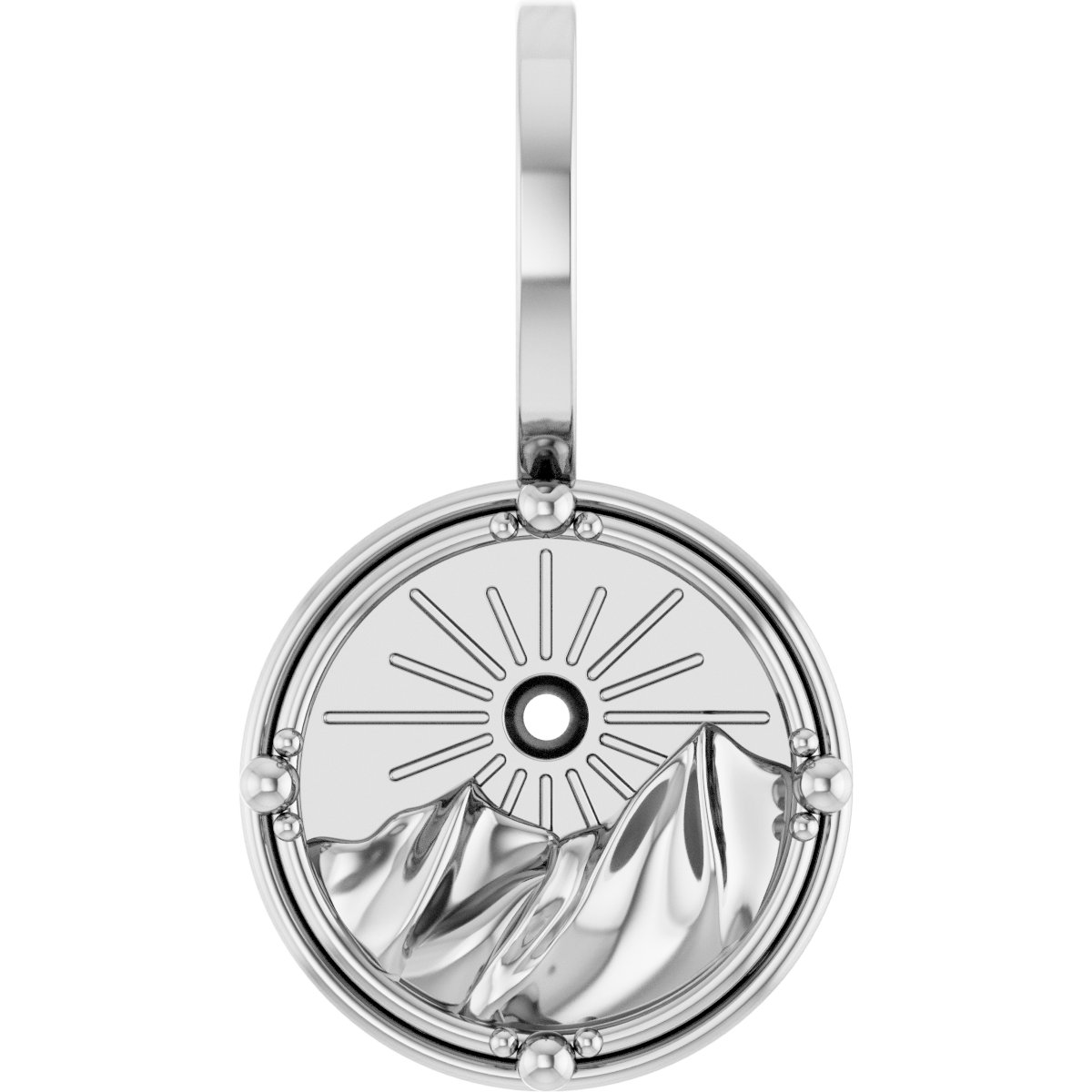 Sterling Silver 1.5 mm Round Accented Earth Element Pendant Mounting