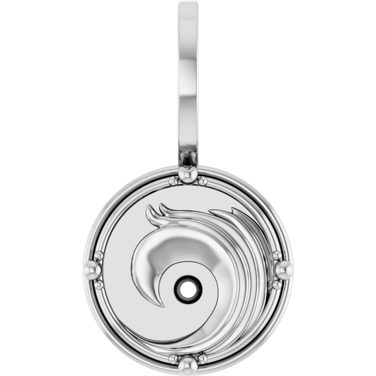 Sterling Silver 1.5 mm Round Accented Water Element Pendant Mounting