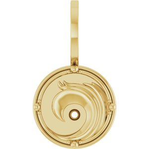 14K Yellow 1.5 mm Round Accented Water Element Pendant Mounting