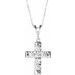 Sterling Silver 1/4 CTW Natural Diamond French-Set Cross 16-18