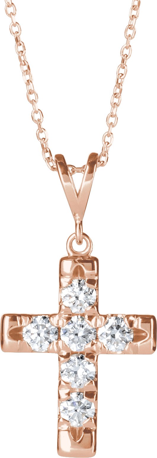 French-Set Cross Necklace or Pendant