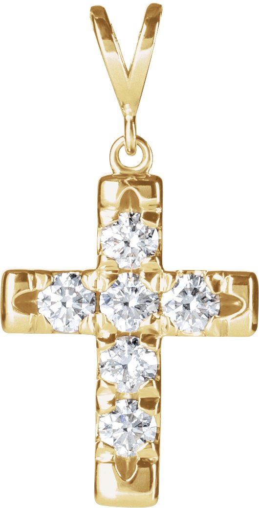 French-Set Cross Necklace or Pendant