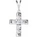 14K White 3/4 CTW Natural Diamond French-Set Cross Pendant