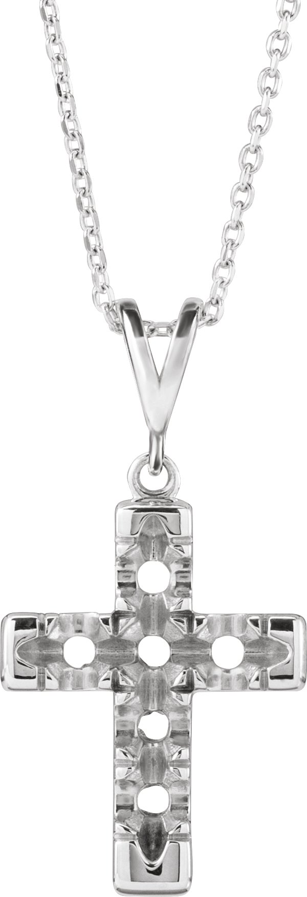 French-Set Cross Necklace or Pendant
